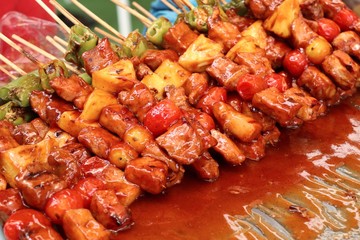 Bar-B-Q or BBQ grill of meat