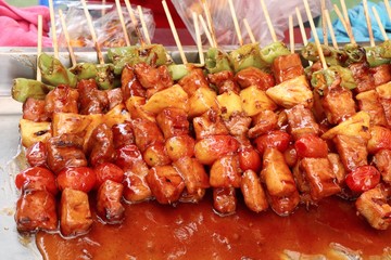 Bar-B-Q or BBQ grill of meat