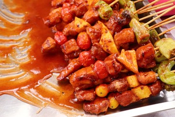 Bar-B-Q or BBQ grill of meat