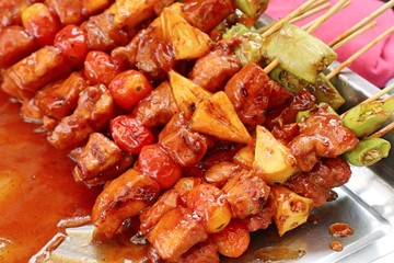 Bar-B-Q or BBQ grill of meat