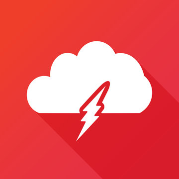 Lightning bolt icon design. Icons for mobile or web interface . Modern flat icon with long shadow effect