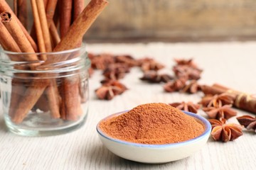 Cinnamon powder and stick