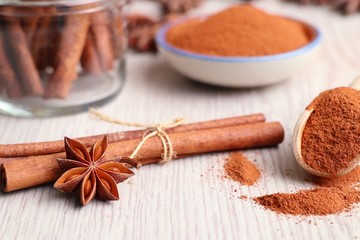 Cinnamon powder and stick