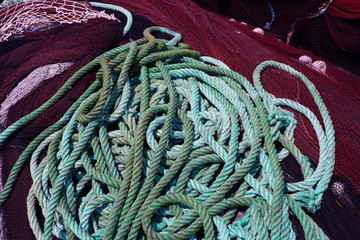 Colorful rope fishing nets 