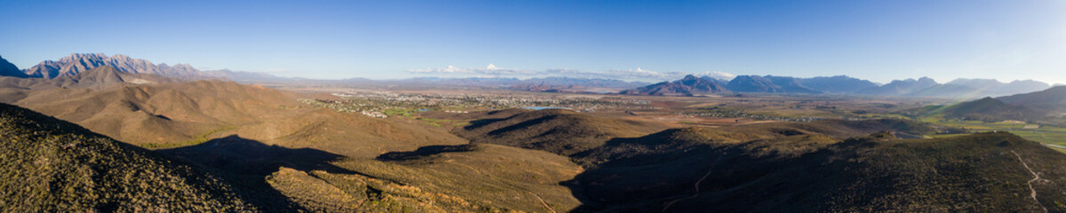 Panoramic aerial view over the town of Worcester in the breede valley in the western cape of south africa © Dewald