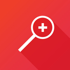 Zoom In icon. Modern design flat style icon with long shadow effect