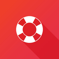 Lifebuoy icon. Long shadow