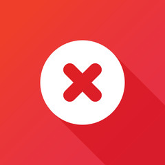 Obraz premium Delete web icon. Long shadow