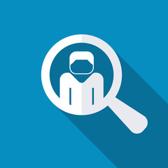 Human search, human resources concept icon. Long shadow
