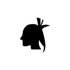 silhouette of an Indian icon. Element of wild west icon for mobile concept and web apps. Material style silhouette of an Indian icon can be used for web and mobile