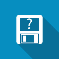 Floppy disk icon. Long shadow