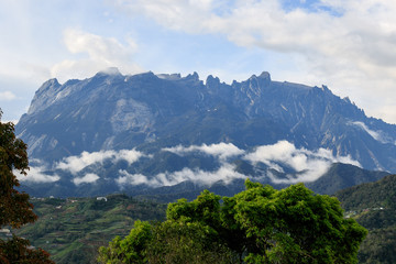 Naklejka na ściany i meble Amazing Mount Kinabalu of Sabah, Borneo / Majestic view of Mount Kinabalu