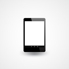 Realistic tablet pc computer with blank screen isolated on white background. illustration