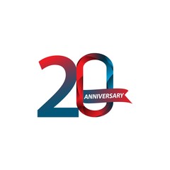 20 Year Anniversary Vector Template Design Illustration