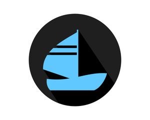 sail boat transport transportation vehicle conveyance image vector icon logo