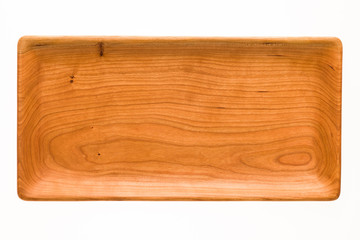 Handmade cherry wood rectangular tray, wooden plate