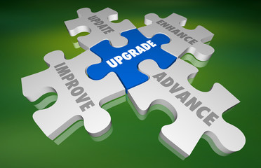 Upgrade Update Improve New Modernize Puzzle 3d Illustration