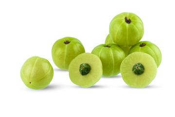 Indian gooseberry isolated on white background