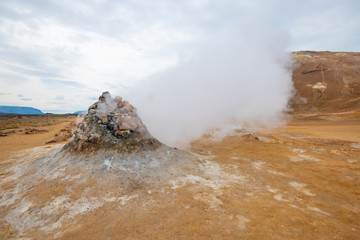 Namafjall geothermal area in North of Iceland.