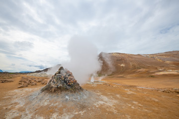 Namafjall geothermal area in North of Iceland.