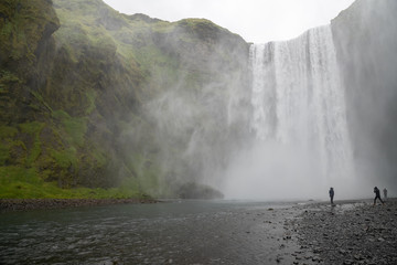 The famous Skogarfoss waterfall in the south of Iceland.