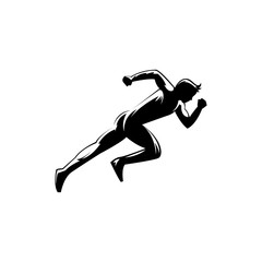 human run vector illustration silhouette