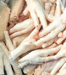 Raw chicken feet for cooking