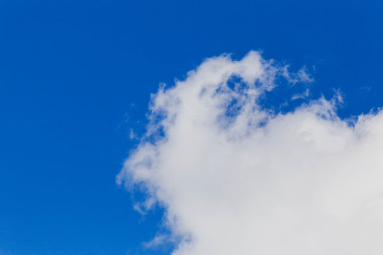 Puffy, Wispy Cloud in Blue Sky