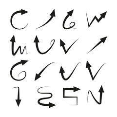 black vector arrows set