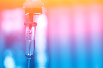Set iv fluid intravenous drop saline drip hospital room,Medical Concept,treatment emergency and...