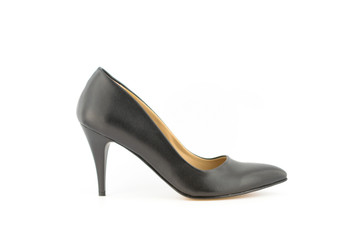 woman heel shoes white background 