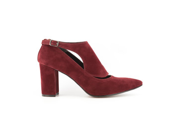 woman heel shoes white background 