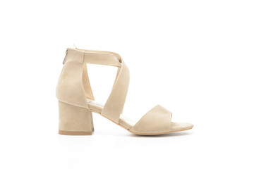 woman heel shoes white background 