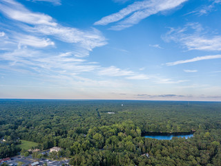 Panorama of the sky with clouds at late afternonn