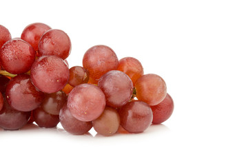 grapes seedless red with water drop isolated on white background
