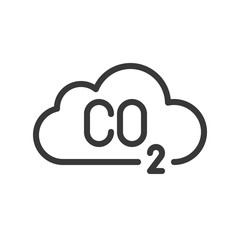 Carbon monoxide on cloud, pollution 
 icon