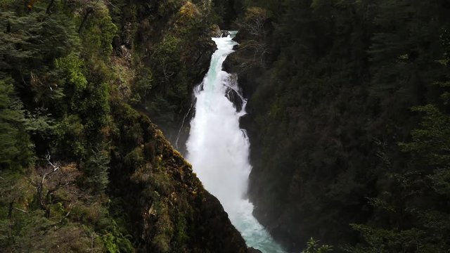 This is a waterfall in Chile around Huilo Huilo Natural reserve