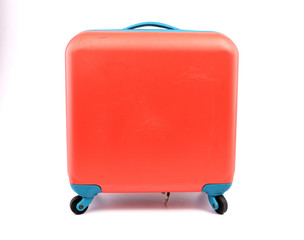 Pink Travel Bag with White Backdrop.