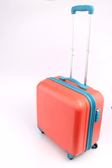 Pink Travel Bag with White Backdrop.