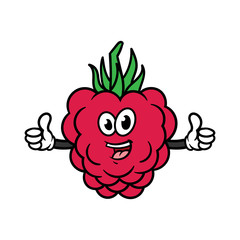 Cartoon Raspberry Character Giving Thumbs Up