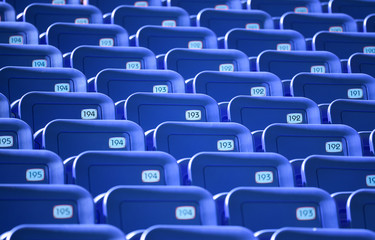 Obraz premium Blue bleacher seats