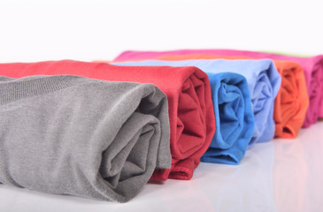 Row of rolled clothes
