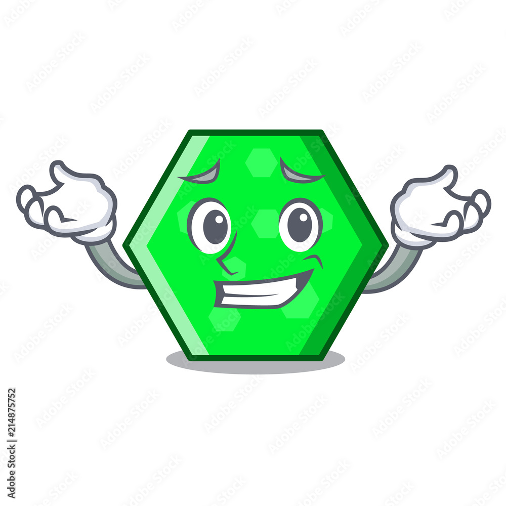 Poster Grinning octagon character cartoon style