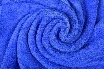 Close up view of blue towel