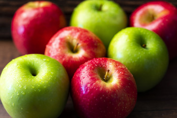 Red and green apples