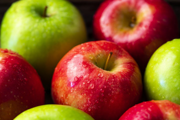Red and green apples