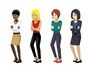 Obraz premium Manga Elegant Woman Poses Set 2