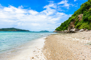 White sand beach with blue sea on KohKham .