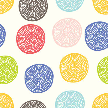 Seamless pattern, polka dot fabric, wallpaper, vector.