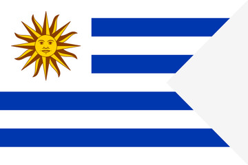 Obraz premium Flag of Uruguay. Symbol of Independence Day, souvenir soccer game banner, language button , icon.